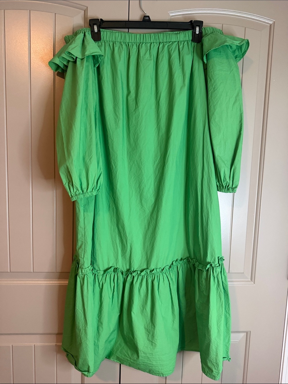 Who What Wear XL Off the shoulder green dress